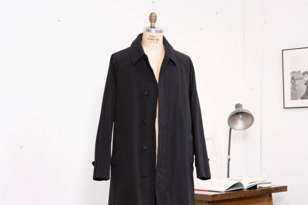 COMOLI – garment dyed bal collar coat –